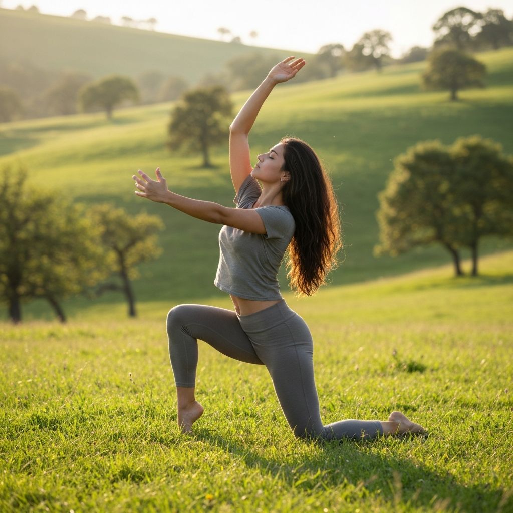 Person practicing yoga and wellness